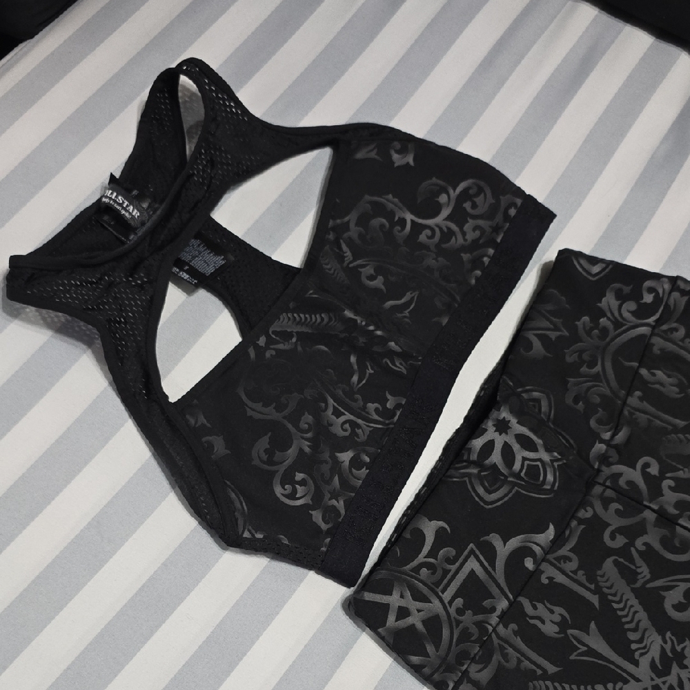 Killstar Gothic Black Activewear SET